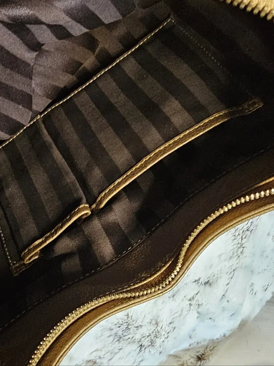 MCM Metallic Bronze Leather Hobo Bag - Women - Picture 12 of 16